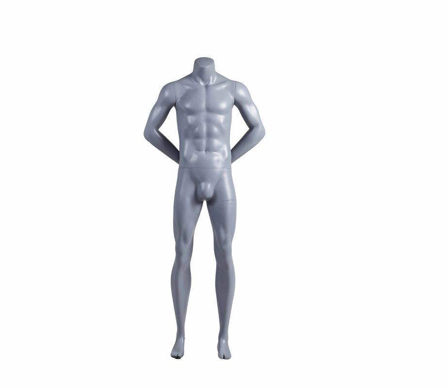 Fibra de vidro corpo inteiro homem mãos atrás das costas sem cabeça muscular esportes manequim masculino para exibição de roupas esportivas