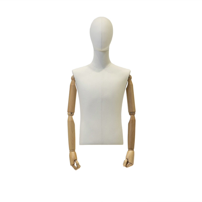 Manequim de corpo envoltório engrossado de meio corpo masculino com curvas corporais naturais em lojas de moda