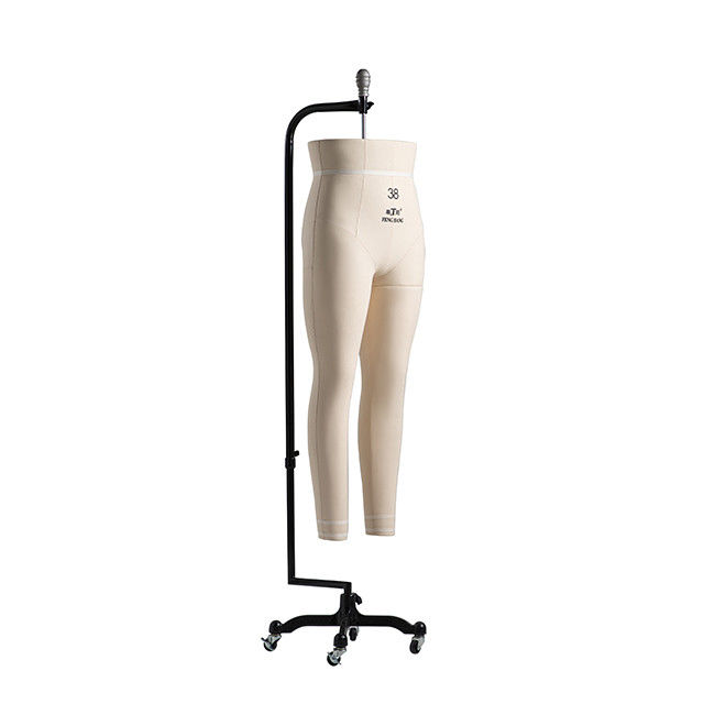 Fibra de vidro vestido forma manequim para costureira metade inferior do corpo pendurado com rodas
