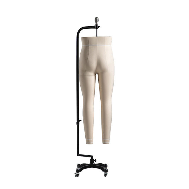 Fibra de vidro vestido forma manequim para costureira metade inferior do corpo pendurado com rodas