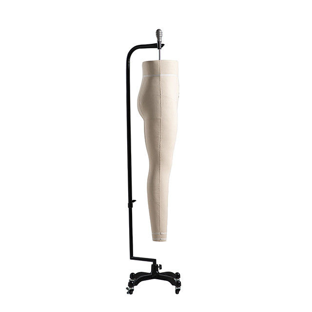 Fibra de vidro vestido forma manequim para costureira metade inferior do corpo pendurado com rodas